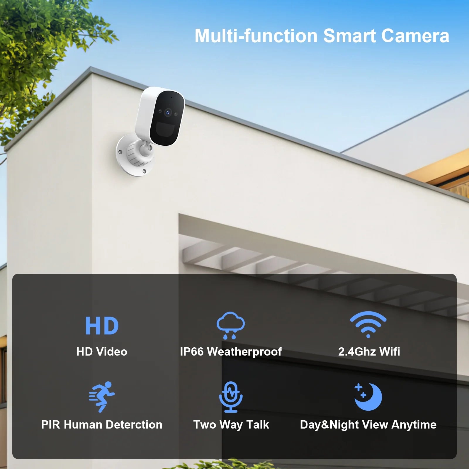 Outdoor Wireless Security Camera, 4MP 1080P, Color Night Vision, 2-Way Talk, Motion Detection, Includes Accessories