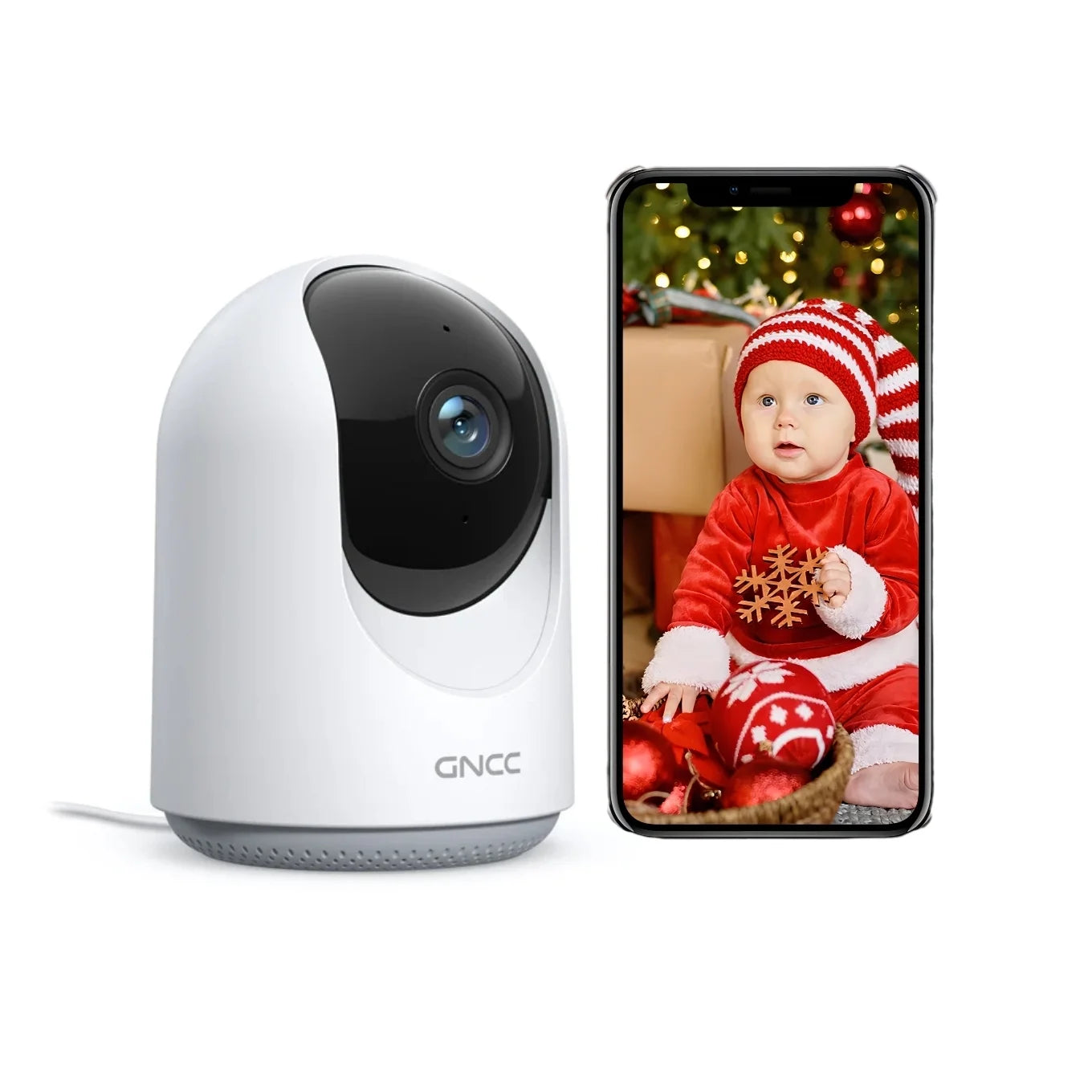 2K 360° Indoor Security Camera, 2.4Ghz Wifi Home Camera,Motion/Sound Detection，Infrared Night Vision，2-Way Audio