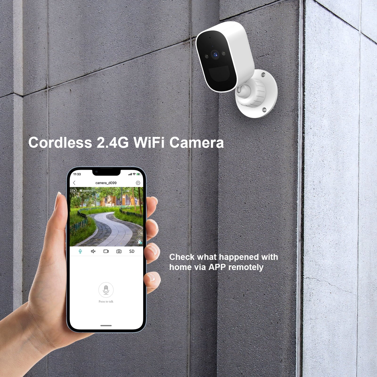 Outdoor Wireless Security Camera, 4MP 1080P, Color Night Vision, 2-Way Talk, Motion Detection, Includes Accessories