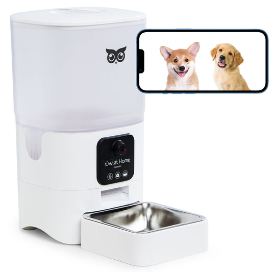 Home Smart Automatic Pet Feeder With1080P HD Camera for Cats & Dogs (6L), Wifi, Live Video, Auto Night Vision, 2-Way Audio, Works with Alexa & Google Assistant, Motion Alert, No Monthly Fee